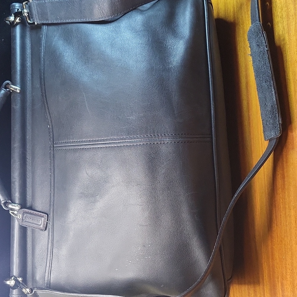 Coach Black Leather Men's Briefcase - Picture 2 of 7